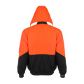 Reflective Safety Hooded Jacket Contrast Colour